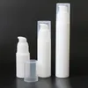 Flacone per pompa airless cosmetico in plastica bianca da 15 ml 30 ml 50 ml per dispenser per lozione per crema per gli occhi e il viso per mani Flacone contenitore cosmetico airless