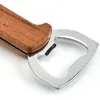 Houten handvat flesopener sleutelhanger mes pulltap dubbele scharnierende kurkentrekker roestvrijstalen sleutelring openers bar keuken wijn tool VT1258