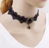 Mode smycken goth lolita spets bohemian kristall krage choker kort kristall hängsmycke halsband för kvinnor mode populär halloween gåva