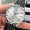 Neue Master Control Date Ultra Thin Date Q1288420 Silbernes Zifferblatt Automatik Herrenuhr 1288420 Stahlgehäuse Lederarmband Uhren Hallo W260t