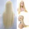 Brésilienne Blonde Blonde Cheveux Avant de Lacet Perruques Couleur 613 # Droite Épaisse Sans Colle Plein Dentelle Perruques De Cheveux Humains Avec Des Cheveux De Bébé Densité 130%