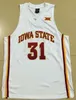 Rare Men # 31 Georges Niang Iowa State College Jersey, Men White Yellow Jersey o personalizar cualquier nombre o número jersey