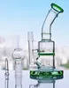 6.7 Inchs Hookahs Mini Bong heady Dab Rigs comb Bongs Water Pipes Green Percolator With 14mm Bowl