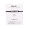 Lettre en gros TEACH Bracelet avec cartes-cadeaux Wish Bracelet Bijoux Cadeau pour enseigner Prix de gros de haute qualité