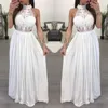 2019 mujeres calientes damas maxi verano vestido de fiesta vestido de fiesta vestido de playa vestido de playa blanco vino rojo Tamaño S-XL
