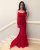 Sexy Red 2019 Syrenki Suknie wieczorowe Backless Lace Aplikacja Formalne Suknie Wieczorowe Prom Dresses Plats Robe de Soiree Vestidos de Fiesta