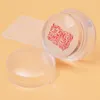 3,5 cm Head Design Matt Nail Art Stamper Stämpling Skrapa med Cap Silicone Jelly Rensa Transparent Mall Tools Manicure Set