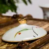 Gardon Bird Gaiwan Antique Kiln Tea Tureen Hand-painted Bird Pattern Tea Cup With Lid Ceramic Enamel Tea Ceremony Accessories