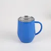 Tasse à café de 12oz, gobelet à vin avec couvercle et poignée, tasses de voyage en acier inoxydable, flacon isolé à Double paroi