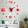 Wandklokken Nieuwe waterdichte 3D sticker klokkuds beweging Mute naald gemakkelijk installeren decoratieve kunst diy horloge home decoratie1