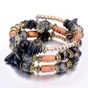 Colorful Bracelet Charms Bohemian Flower Jewlery Girls Fashion Ethnic Beads Bracelets for Women Vintage Multilayer Wrap Beaded Strands Gifts