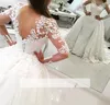 Modest Country Western 2018 vestidos de novia con tren desmontable de encaje de manga larga vestidos de novia vintage más tamaño Vestido de Novia