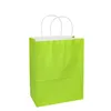 Anpassad Partihandel Eco Friendly Recyclable Tunn Dark Green Kraft Shopping Cloth Paper Bag med handtag