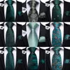 2020 Groene Blauwgroen Ties voor Mannen Hanky ​​Manchetknopen Set 17 Stijlen Stropdas voor Mannelijke Business Wedding Party Mens Ties Nieuwe Collectie