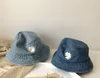 Sommarflickor denim hattar barn blomma broderade mössa barn fiskare hatt pojkar flickor stora brim pott hattar cowboy strand visir cap a241831410