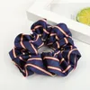 Kobiety Lady Girl Striped Hair Scrunchy Headband Pierścień Elastyczna Włosy Bun Rope Sport Dance Scrunchie Miękkie Szyfonowe Zespoły Włosów