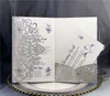 Glitter Laser Cut Wedding Invitation Cards ihåliga bruddusch bröllopskort Förlovningsfödelsevärde Gradering Inbjudan C3450212