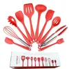 Cucina d'10PCS Set silicone professionale Chef Set Spatola Cucchiaio Eggbeater cottura della cucina Strumenti rosso \ nero