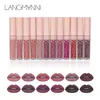 Langmanni Brand 12 pieces Lips Makeup Matte أحمر شفاه سائل دائم ، مرطب شفاه مضاد للماء