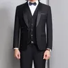 Populaire One Button GroomsMen Sjaal Revers Bruidegom Tuxedos Mannen Past Bruiloft / Prom Beste Man Blazer (jas + Broek + Vest + Tie) 302