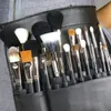 Makeup Brush Holder Stand 22 Pockets Strap Black Belt Waist Bag Salon Makeup Artist Cosmetic Brush Organizer Tool Bag
