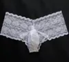 Slip Sexy Gay Men Lingerie Floral Lace Open BuSee-through Sissy Panties Bikini Briefs Jockstraps Sous-vêtements Hommes