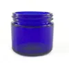60мл 2 унции стеклянной банки 60г ясно янтарный синий цвет с черной крышкой контейнер для хранения продуктов Cosmetic Glass Jar