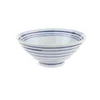 4.8" 5.7" High Footed Conical Bowl Retro Blue Striped Handmade White Japanese Porcelain Dinnerware for Rice Miso Soup Noodle