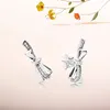 Boucles d'oreilles en argent Sterling 925 véritable, nœuds brillants, boîte originale pour P, boucles d'oreilles de luxe de styliste pour femmes, Set4548071