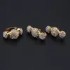Dubai Crystal Jewelry Set Classic Water Drop Shape Halsband Armbandörhängen Ring för kvinnor Bröllop Bride Jewelry Set286g