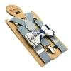 Kinder Hosenträger Fliege Set Jungen Plaid Gedruckt Klammern Gitter Elastische Y-Hosenträger mit Fliege Mode Gürtel Baby Retro Strap Clip Y-Rücken