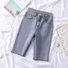 2020 Lato Nowe damskie Dżinsy Dżinsy Elastyczne Rozciągliwe Tkaniny Bodycon Tunika Piąte Krótkie spodnie Spodnie Plus Size Długość Kolana Spodnie