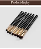 Nyaste 7pcs Professionella ögon Makeup Brushes Set Trähandtag Ögonskugga Ögonbryn Eyeliner Blandning Powder Black Brush