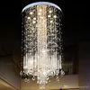 DHL 2020 Modern LED Vanity Crystal Chandelier Light Ceiling Fixture Long Stair for Living Room Large Luxury Hotel Hall Foyer Lamp