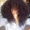 Mongolian Afro kinky curly hd front human hair wigs with bang fringe 180% Density pre plucked 360 lace frontal wig 22inch diva1