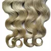Волна тела блондинка #613 русский Европейский волос ленты кожи уток наращивание волос 80 шт. ленты в человеческих волос расширение двойной обращается клей 200 г