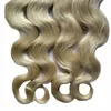 Vague de corps Blonde # 613 Russe Européenne Cheveux Bande Peau Trame Extension de Cheveux 80 pcs Bande Dans L'extension de Cheveux Humains Double Drawn Adhésif 200G