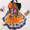 Fashionbrand Women European Style Print Chain Square Scarves Spring Summer Shawls For9175202