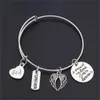 1pc Memorial Bangle förlust av mamma dotter Grandma syster pappa Remembrance Justerbar Bangle Armband Sympathy Present Smycken