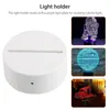Night Light Lampa 3D uchwyt Dotykowy Lampa Bases Night Lighting 7 Kolor Nowoczesny Luminous Ornament Home Great for Bedroom Party