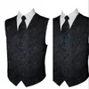 Svart Print Groom Västar 2019 Singelbröst Män Väst för Prom Formell Groomsmen Vest Wedding Waistcoat