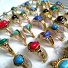 30pcs comerciano gli anelli all'ingrosso delle ragazze delle donne femminili del turchese misto anelli freddi retro monili unici dell'annata dell'oro di modo