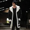 2019 hiver polaire laine manteau pour hommes coton veste en peluche chaud revers moyenne longueur manteau velours mode Trench mâle S-5XL