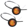 10Pcs Truck Amber Yellow Waterproof LED Light Small Round Side Marker Lights 3 LED Button Lamps Lorry 12V/24V