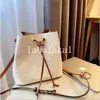 2021 Moda Feminina Bolsa Bucket de Couro Genuíno de Alta Qualidade Bolsa de Ombro Design Clássico Crossbody Bolsas NEONOE Bolsas Femininas Bolsa de Pó