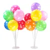 7 Tubes Ballons Porte colonne stand 70cm bâton transparent ballon en plastique de fête d'anniversaire décoration Saint Valentin Ballons de mariage Décor