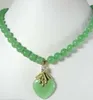 FREE SHIPPING > Noblest 8mm green/ necklace 18 inch +heart love pendant