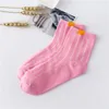 Chaussettes Bonneterie 5 paires/lot = 10 pièces 2021 femmes coton été courtes rayures arc-en-ciel Lot1