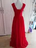 New Arrival Dwie ramiona Koronki i Szyfonowa Linia Długotrwała Prom Pagews Druhna Dresses