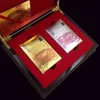 Luxuriöse Goldfolie-Dollar-Poker-Kartenset-Kollektion, Euro-Spielkarten, wasserdichte Pfund-Poker mit roter Box als Geschenk 7408810